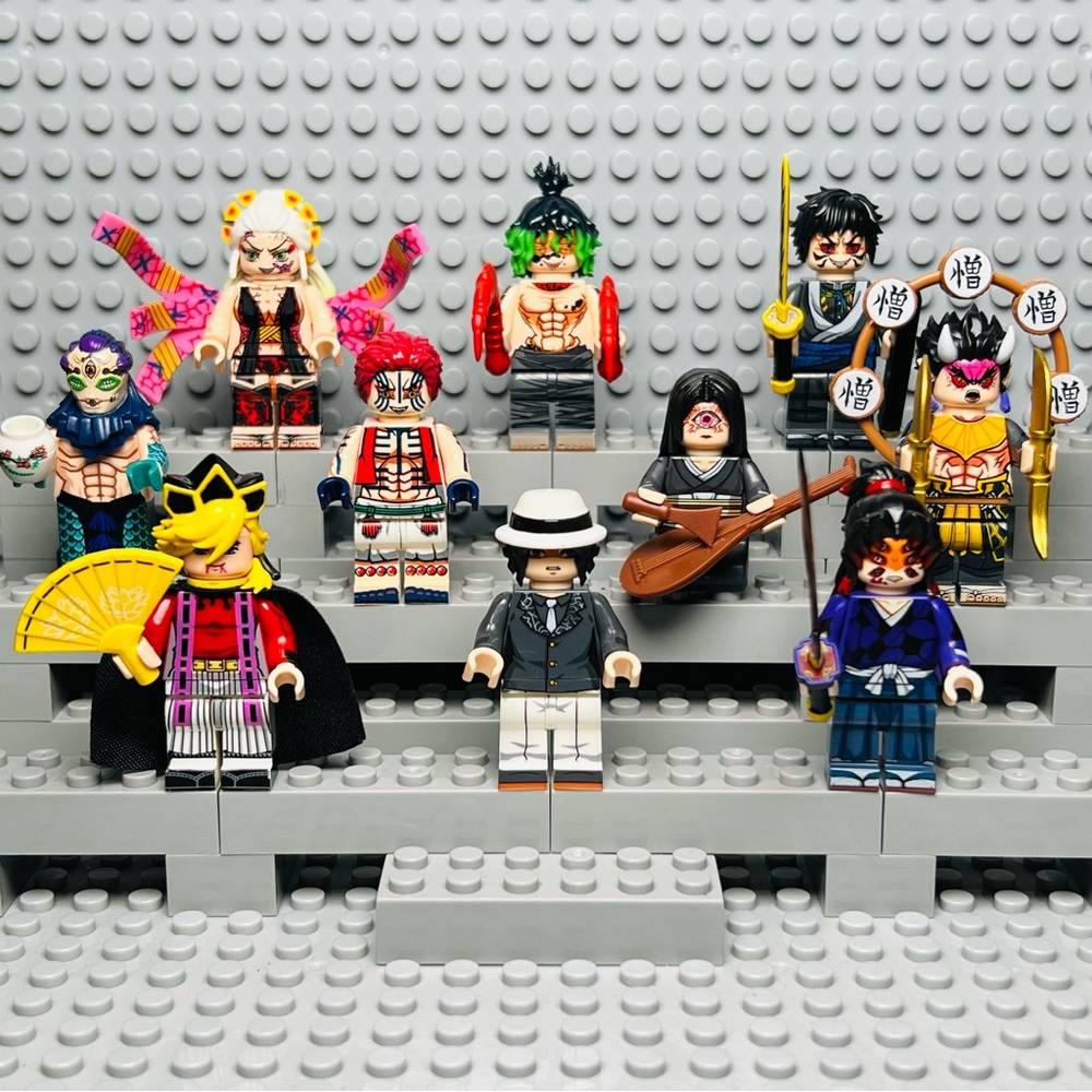 Demon Slayer Kibutsuji Muzan and Upper Moon Demon Custom Minifigures Lot…